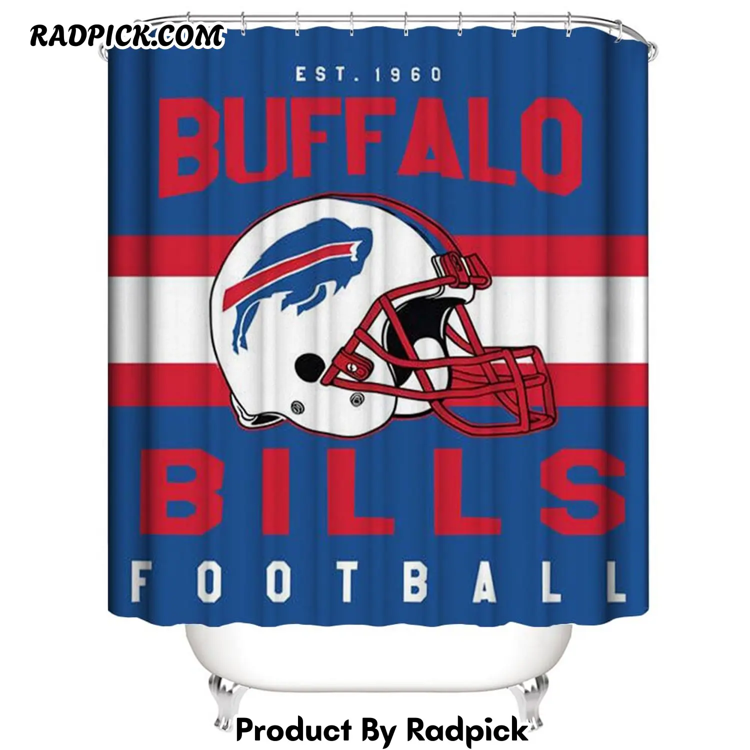 Football team helmet flag buffalo bills shower curtain rp387905
